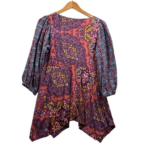 Anthropologie Maeve Boho Cottagecore Floral Handkerchief Hem Tunic Top Sz Small - Picture 3 of 6
